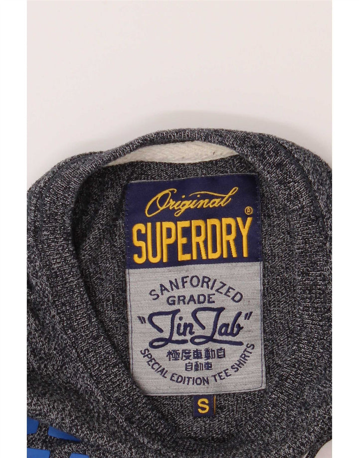 Superdry Grafisk T-shirt top til mænd, lille marineblå bomuld
