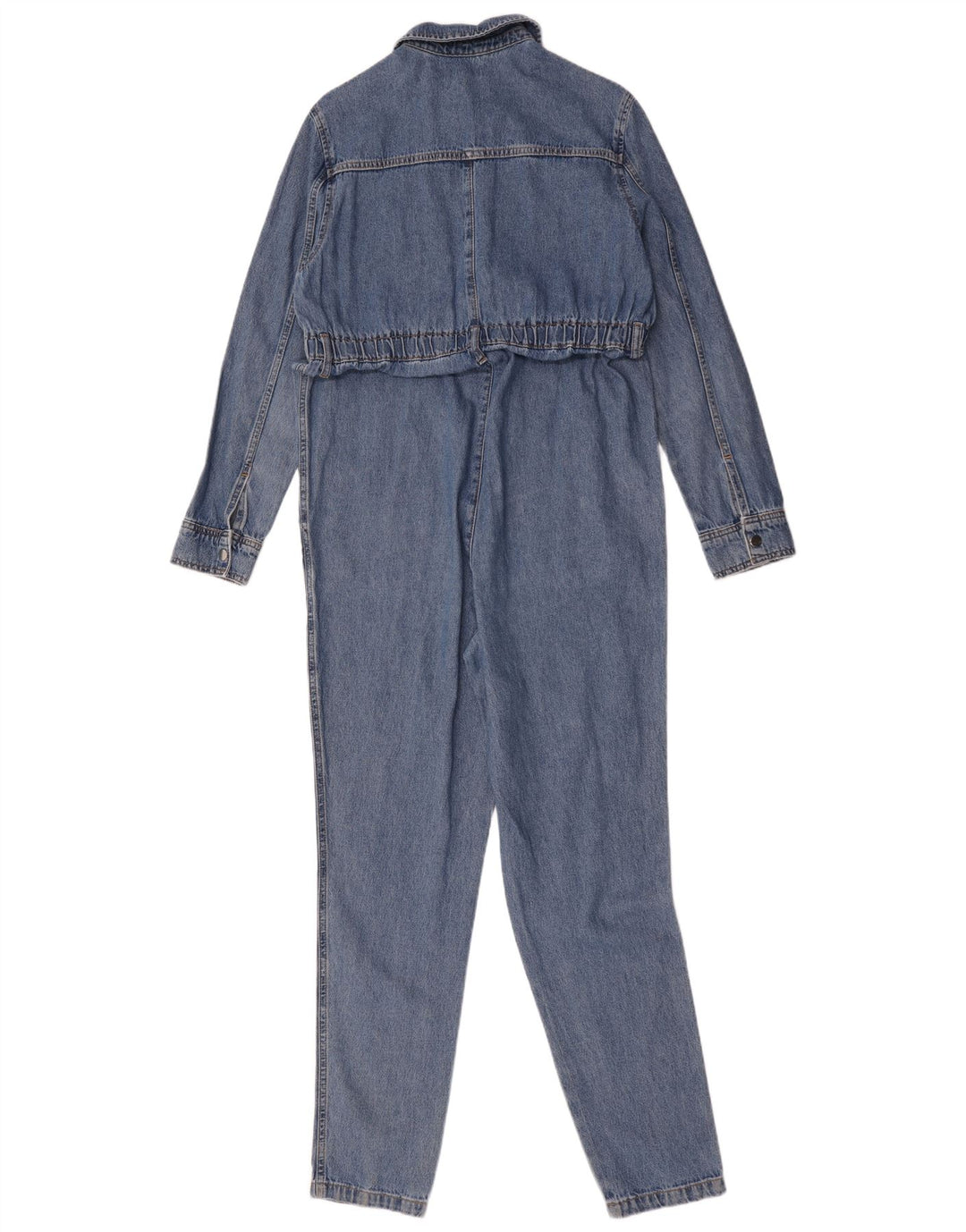 Topshop Dame Oversized Langærmet Denim Jumpsuit UK 10 Lille Blå