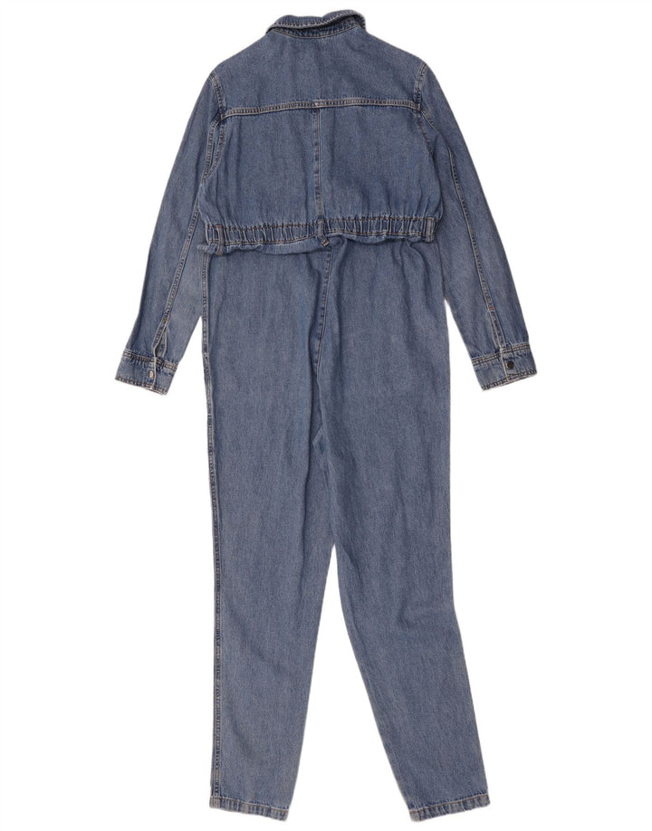 Topshop Dame Oversized Langærmet Denim Jumpsuit UK 10 Lille Blå