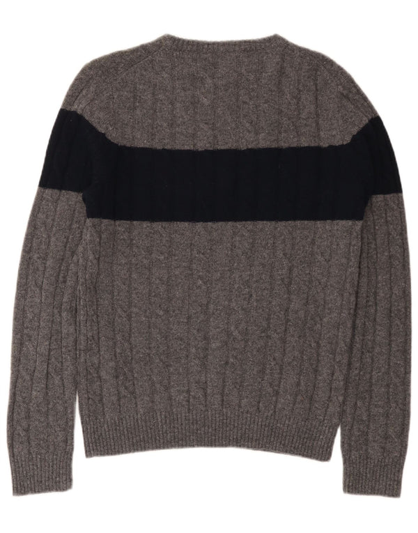 GANT Dame sweater med rund hals, UK 14 Medium Grey Colourblock