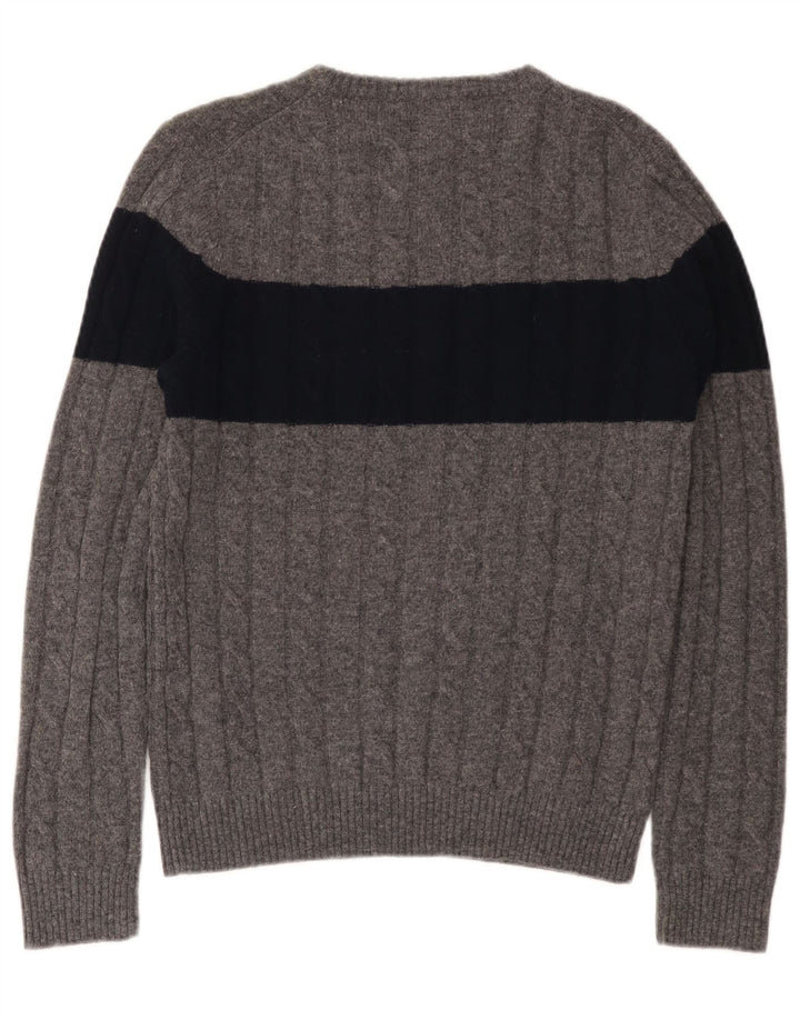 GANT Dame sweater med rund hals, UK 14 Medium Grey Colourblock