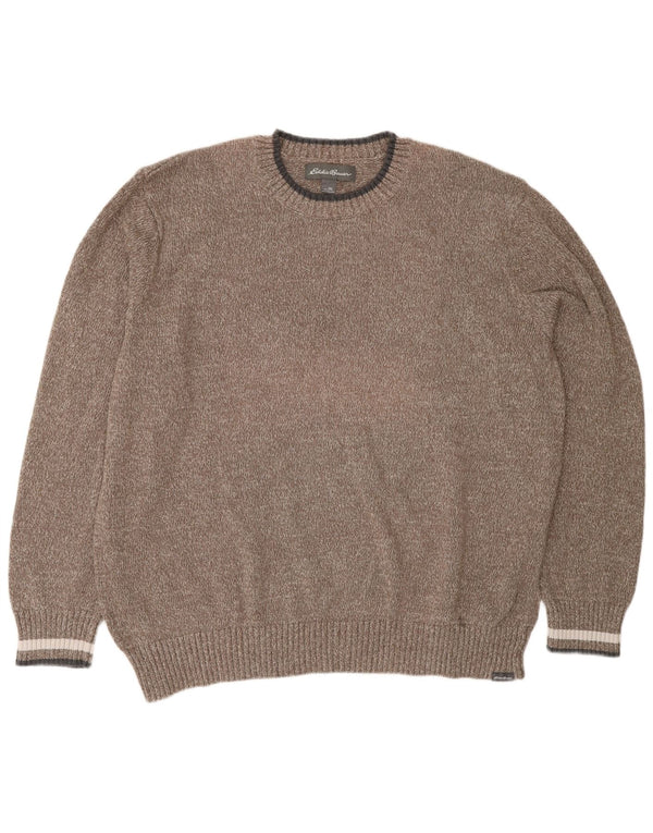 Eddie Bauer Herre rund hals sweater 2XL brun bomuld