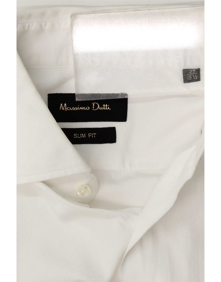 Massimo Dutti Herre Slim Fit Skjorte Størrelse 39 15 1/2 Medium Hvid