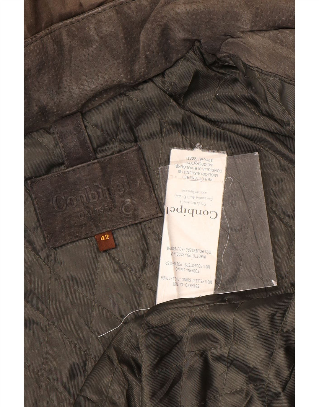 CONBIPEL Womens Hooded Suede Jacket IT 42 Medium Brown Leather