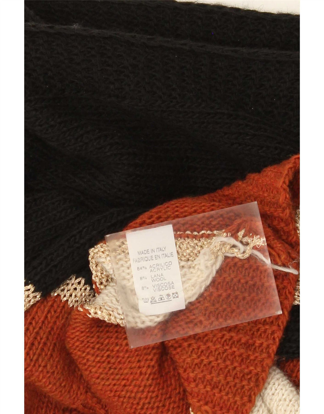 Vintage Dame Boat Neck Jumper Sweater UK 16 Stor Flerfarvet
