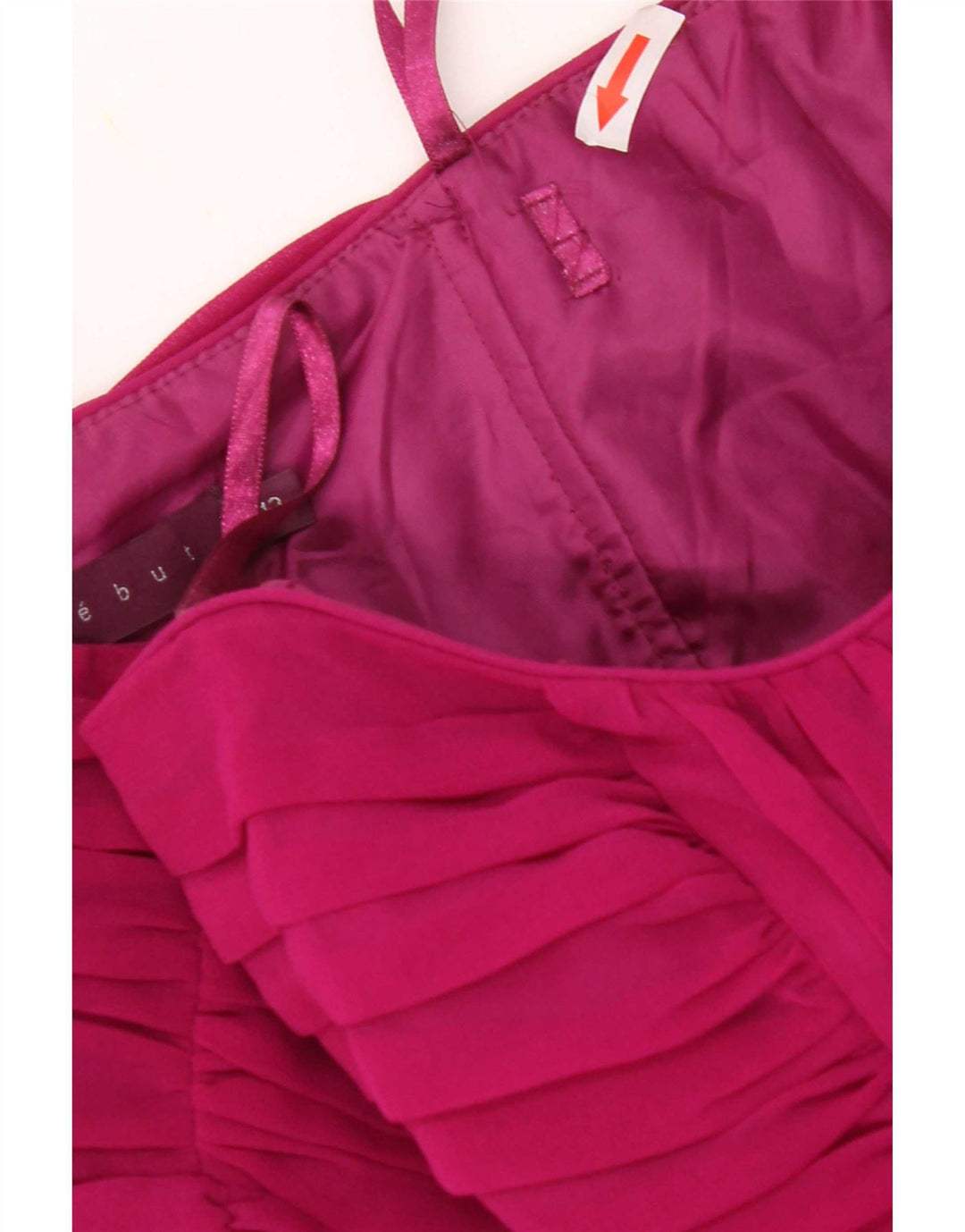 Debut Dame Maxi Stropløs Kjole UK 12 Medium Burgundy Polyester