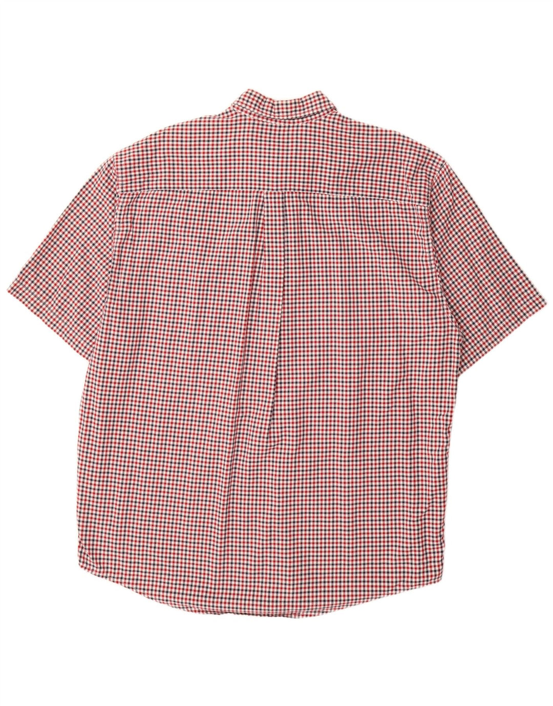 Eddie Bauer Herre høj kortærmet skjorte XL Rød Gingham Bomuld