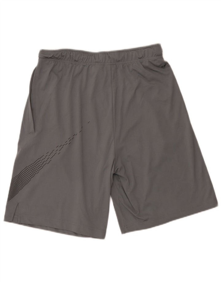 Nike Herre Dri Fit grafiske sportsshorts mellemgrå polyester