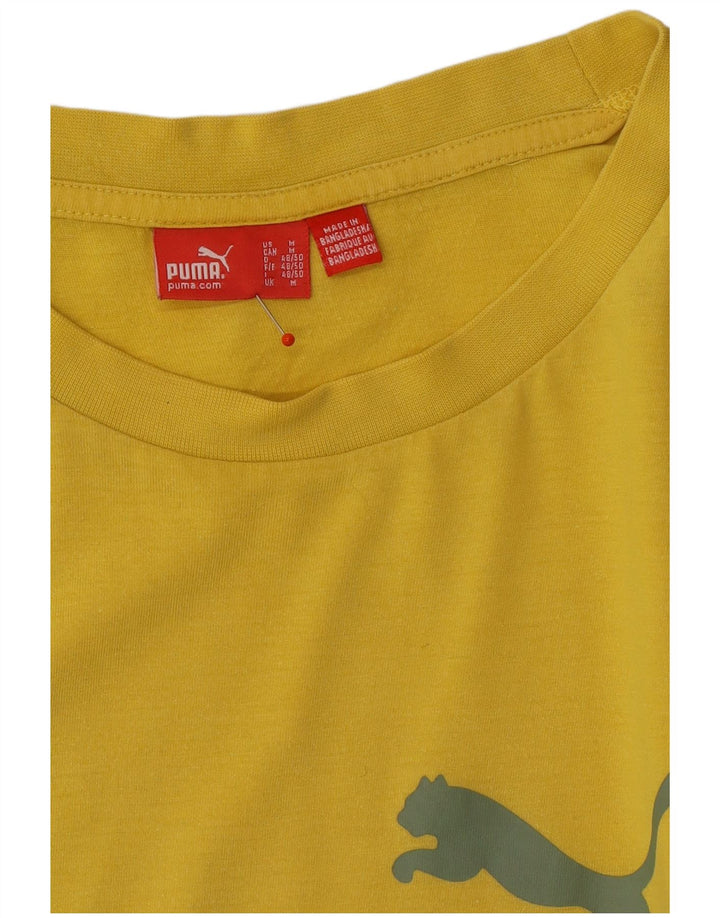 PUMA Mens Graphic T-Shirt Top Medium Yellow