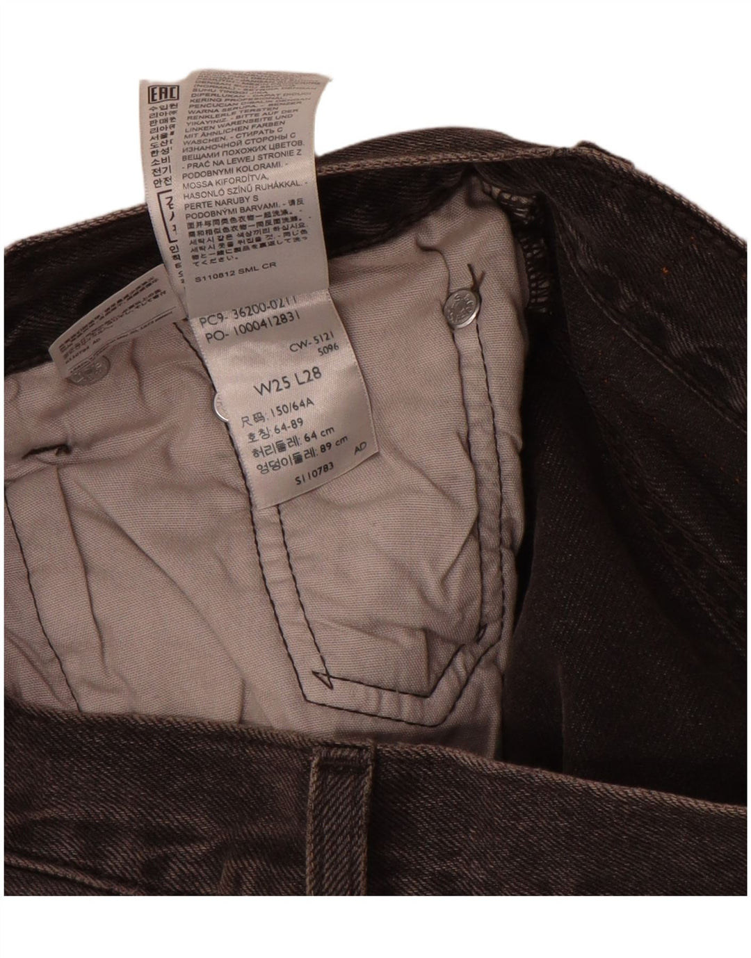 Levi's Dame 501 Straight Jeans W25 L28 Grå Bomuld