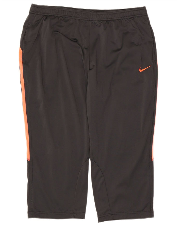 Nike Dame Capri Træningsdragt Bukser UK 18 XL Grå Colourblock Polyester