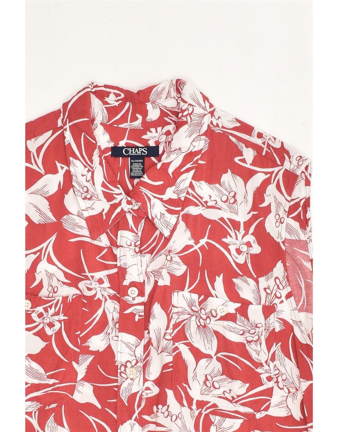 CHAPS Womens Sleeveless Shirt UK 18 XL Red Floral Viscose | Vintage Chaps | Thrift | Second-Hand Chaps | Used Clothing | Messina Hembry 