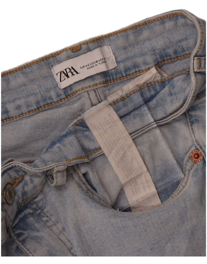Zara Dame Flared Jeans EU 42 Large W32 L27 Blå Bomuld