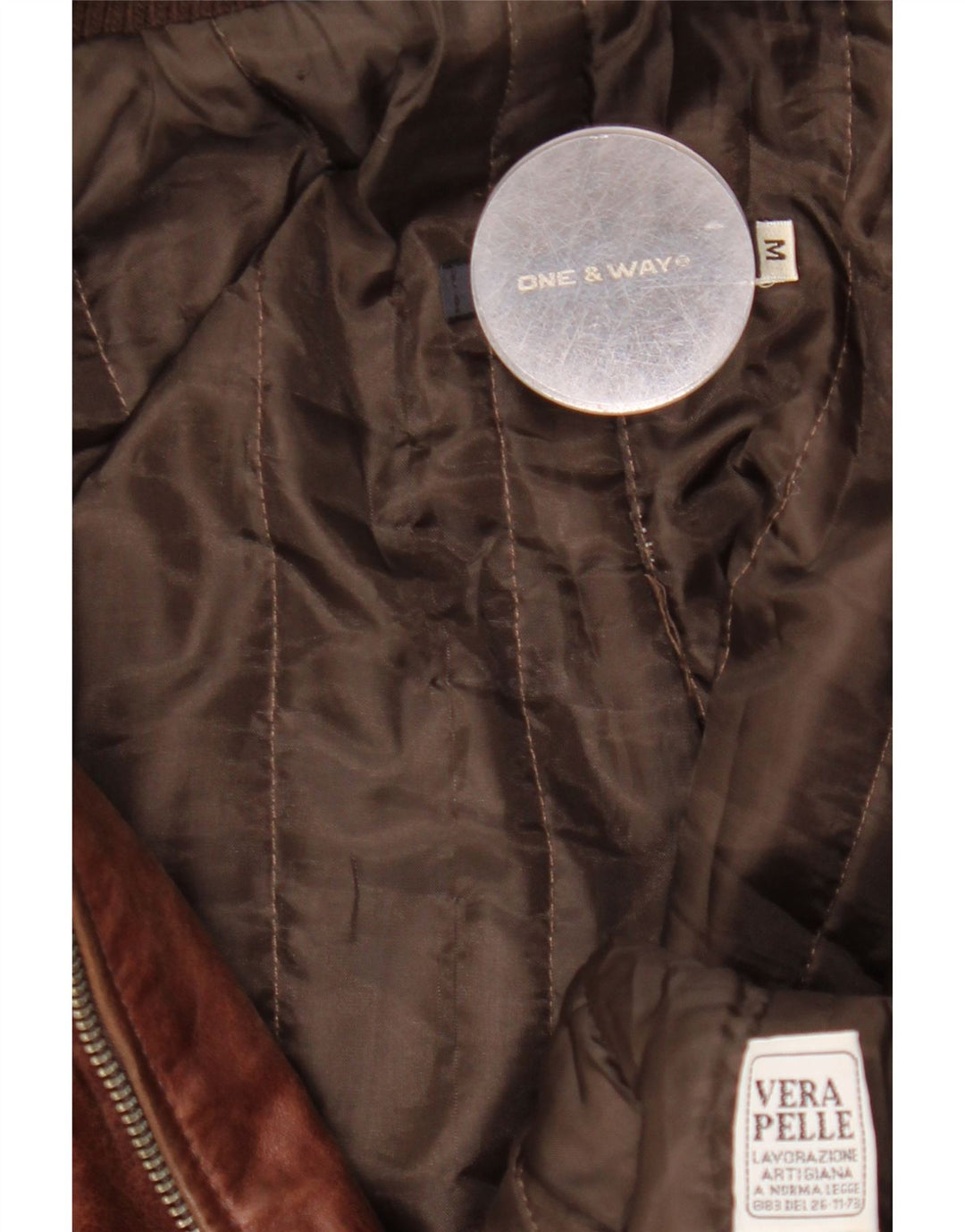 Vintage Herre Læderjakke UK 38 Medium Brun Læder
