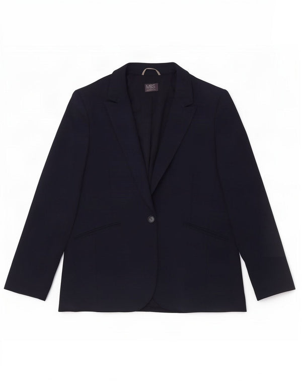 Marks & Spencer Dame 1-knaps blazerjakke UK 22 3XL Navyblå polyester