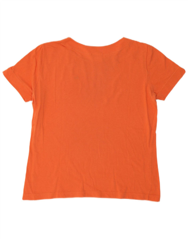 Lacoste Dame T-Shirt Top Størrelse 48 XL Orange Bomuld