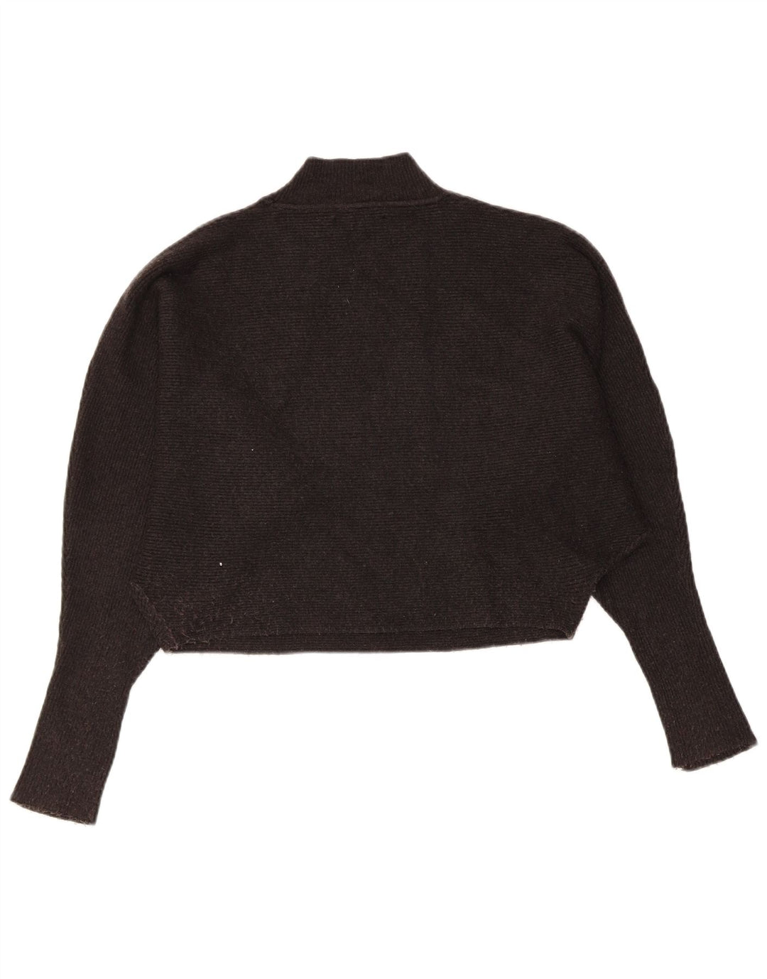 Zara Womens Crop Turtle Neck Jumper Sweater UK 14 Medium Grey