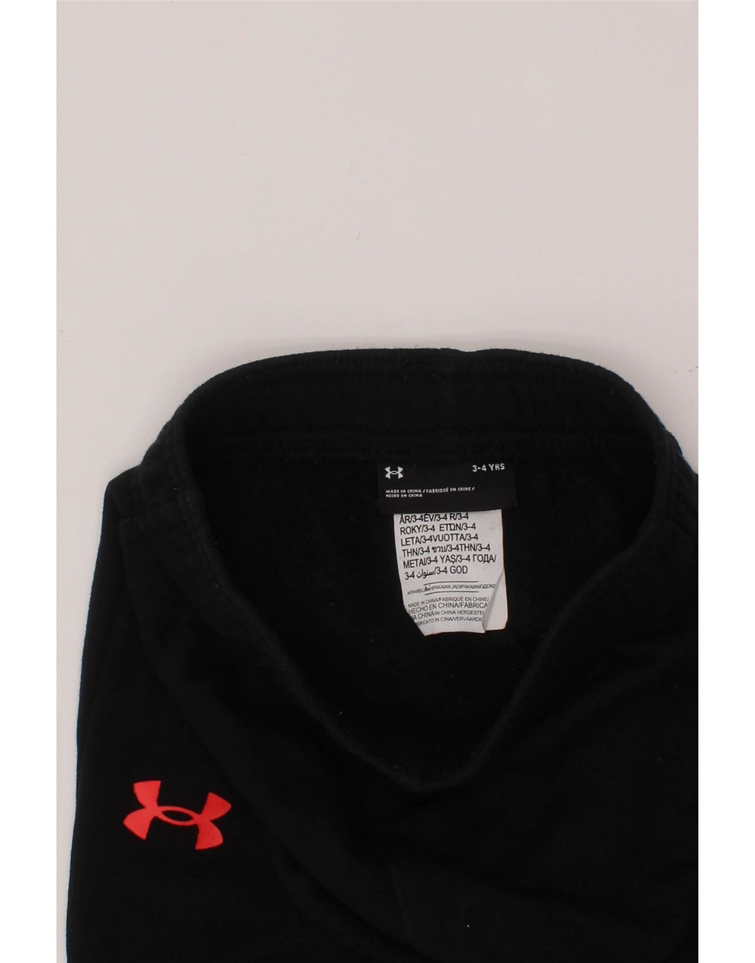 UNDER ARMOUR Drenge træningsdragt Bukser Joggers 3-4 år Sort Bomuld