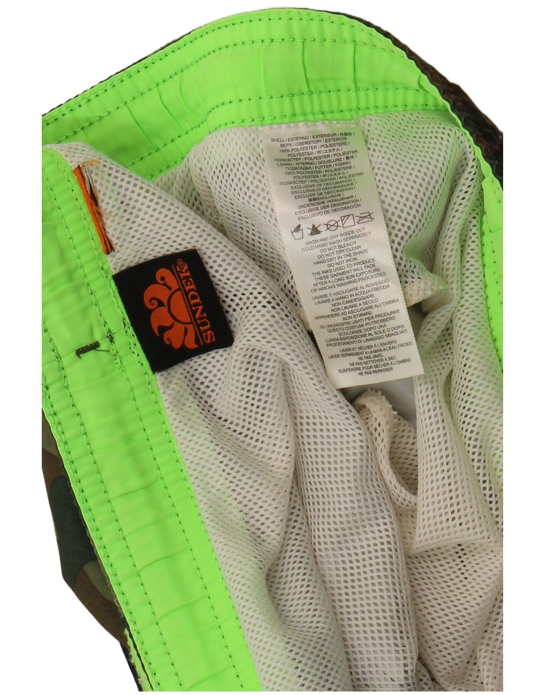 Sundek Herre badeshorts Large Khaki Camouflage Polyester