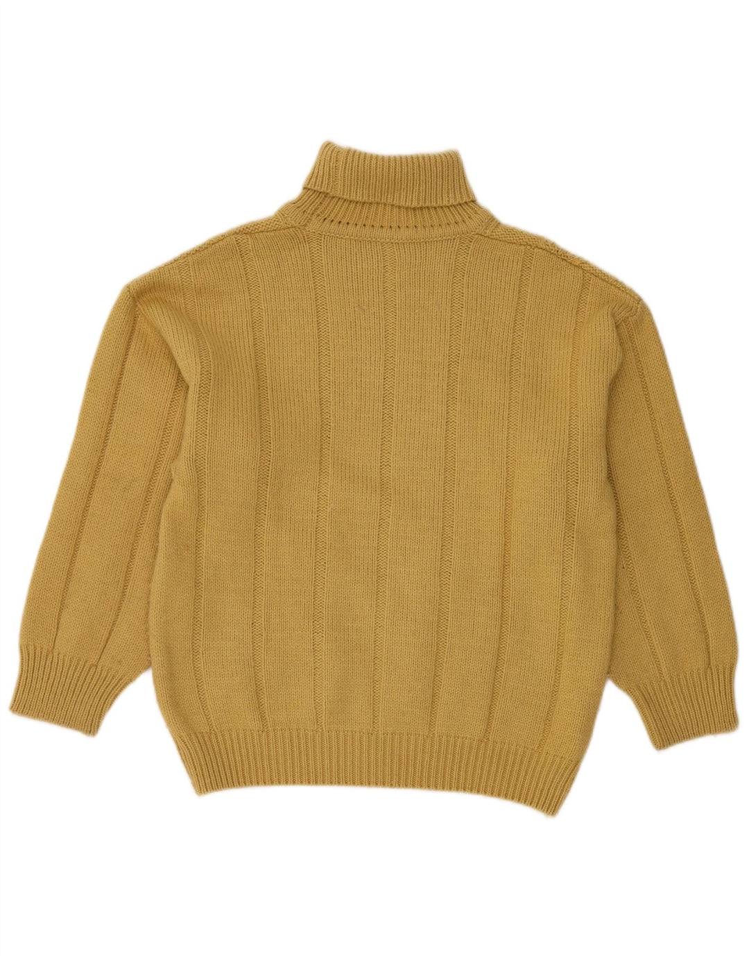 VINTAGE Dame Rullehalstrøje IT 48 XL Gul Uld