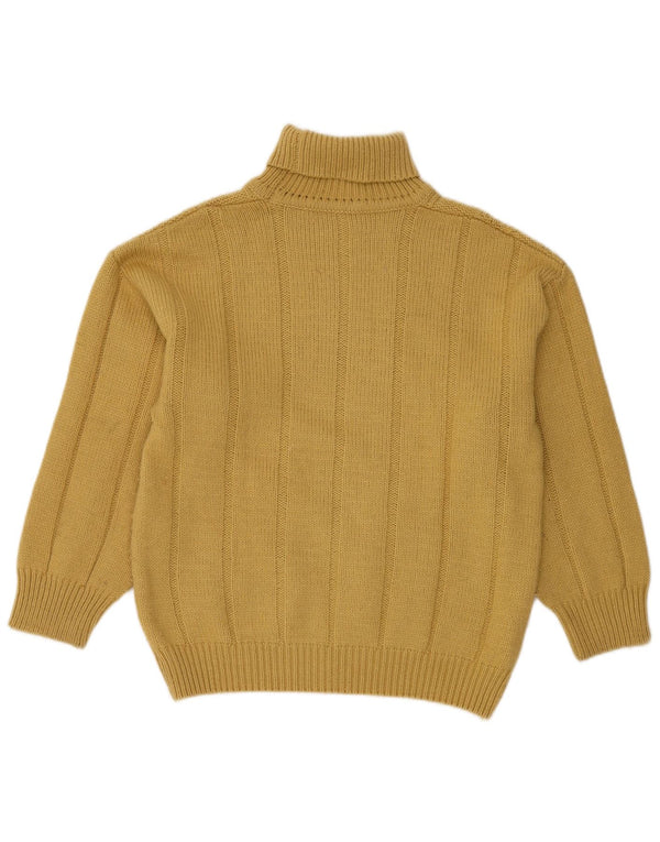 VINTAGE Dame Rullehalstrøje IT 48 XL Gul Uld