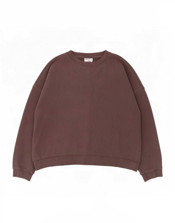 Topshop Womens Crop Oversized Sweatshirt Jumper UK 14 Medium Grey Bomuld