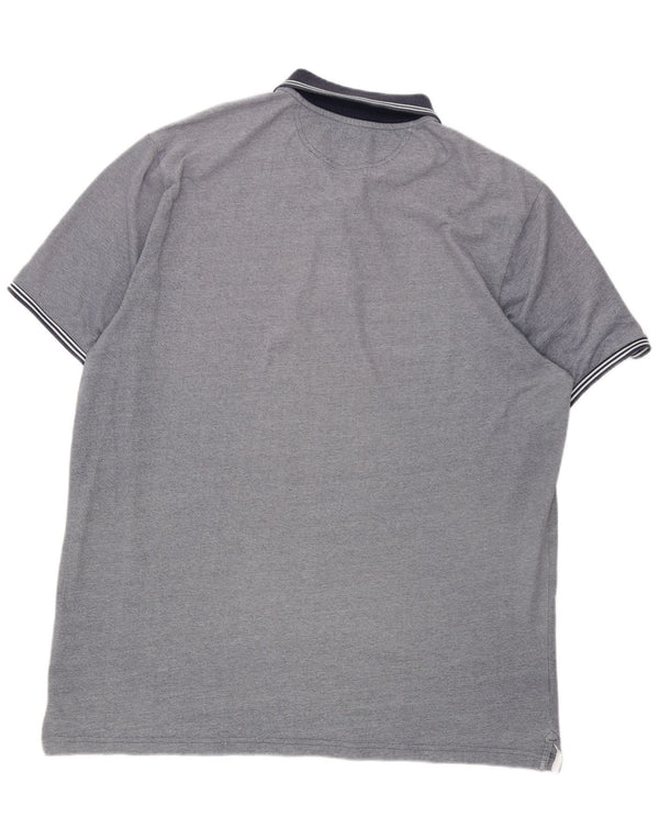 Champion Herre Easy Fit Polo Shirt 4XL Blå Flecked Bomuld