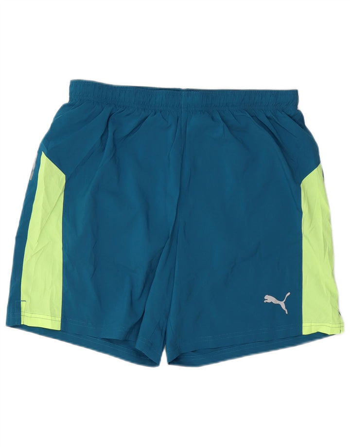 PUMA Sportshorts til mænd Large Blue Colourblock