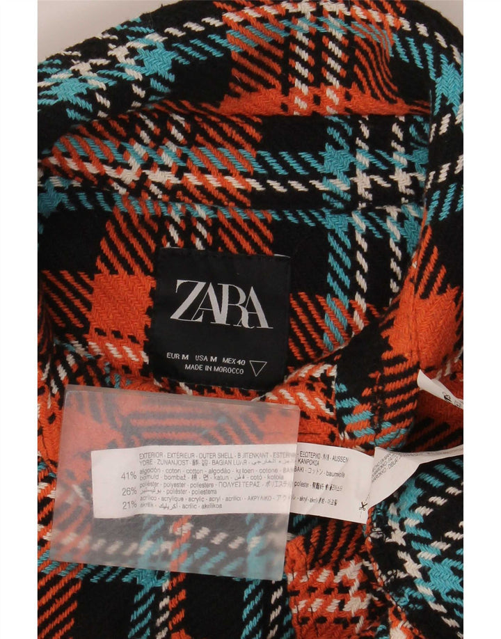 Zara Herre Overshirt Skjorte Medium Flerfarvet ternet bomuld