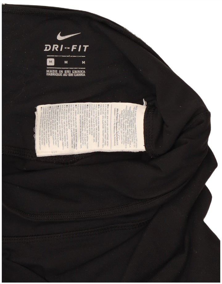 Nike Dame Dri Fit Leggings UK 12 Medium Sort Nylon