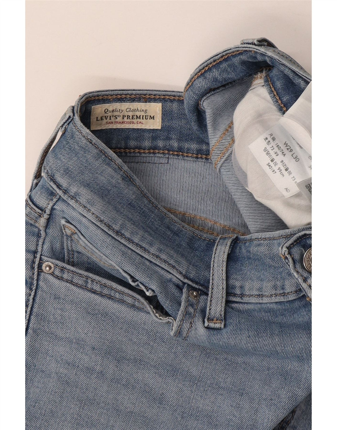 LEVI'S Dame 712 Slim Jeans W29 L27 Blå Bomuld