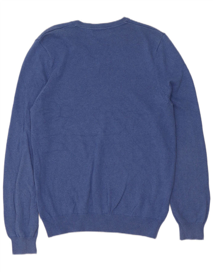 Marks & Spencer Herre V-hals sweater mellemblå bomuld