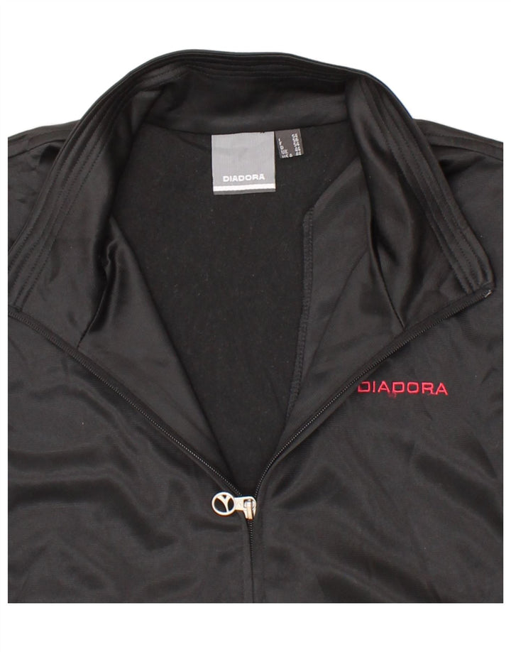 DIADORA Mens Tracksuit Top Jacket UK 44 XL Black Colourblock Polyester Vintage Diadora and Second-Hand Diadora from Messina Hembry 