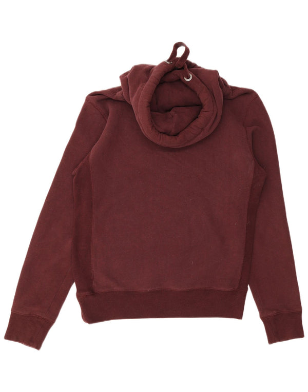 Superdry Dame Hættetrøje UK 12 Medium Bourgogne Bomuld