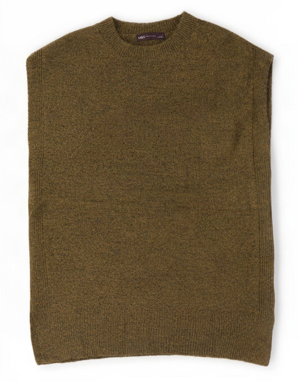 Marks & Spencer Mens Vest Tank Top Medium Khaki Flecked Acrylic