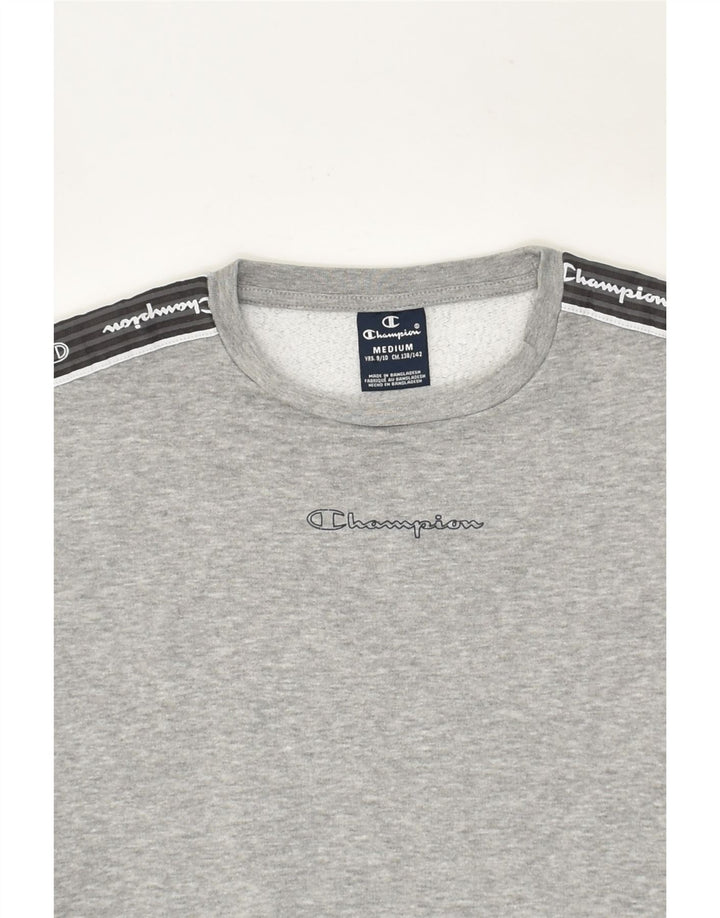 CHAMPION Boys Graphic Sweatshirt Jumper 9-10 Years Medium  Grey Cotton | Vintage Champion | Thrift | Second-Hand Champion | Used Clothing | Messina Hembry 