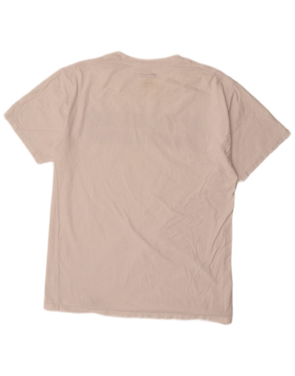 Champion Herre Grafisk T-Shirt Top Medium Hvid Bomuld