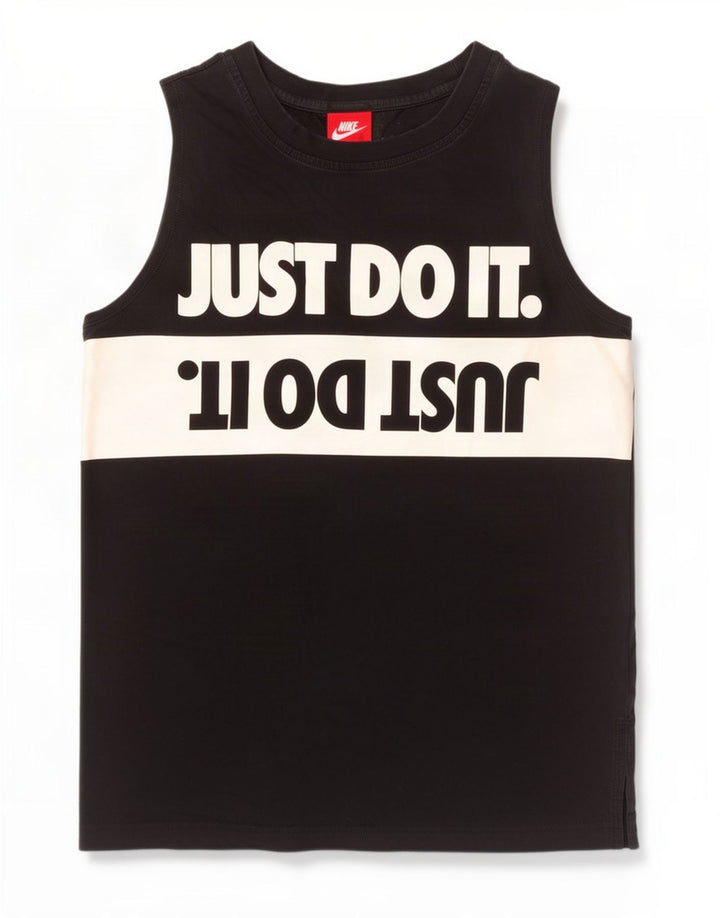 Nike Herre grafisk vest Top Medium Sort Colourblock Bomuld