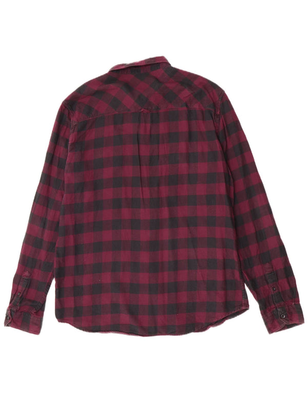 Billabong Herre Flannel Shirt XL Maroon Gingham Cotton