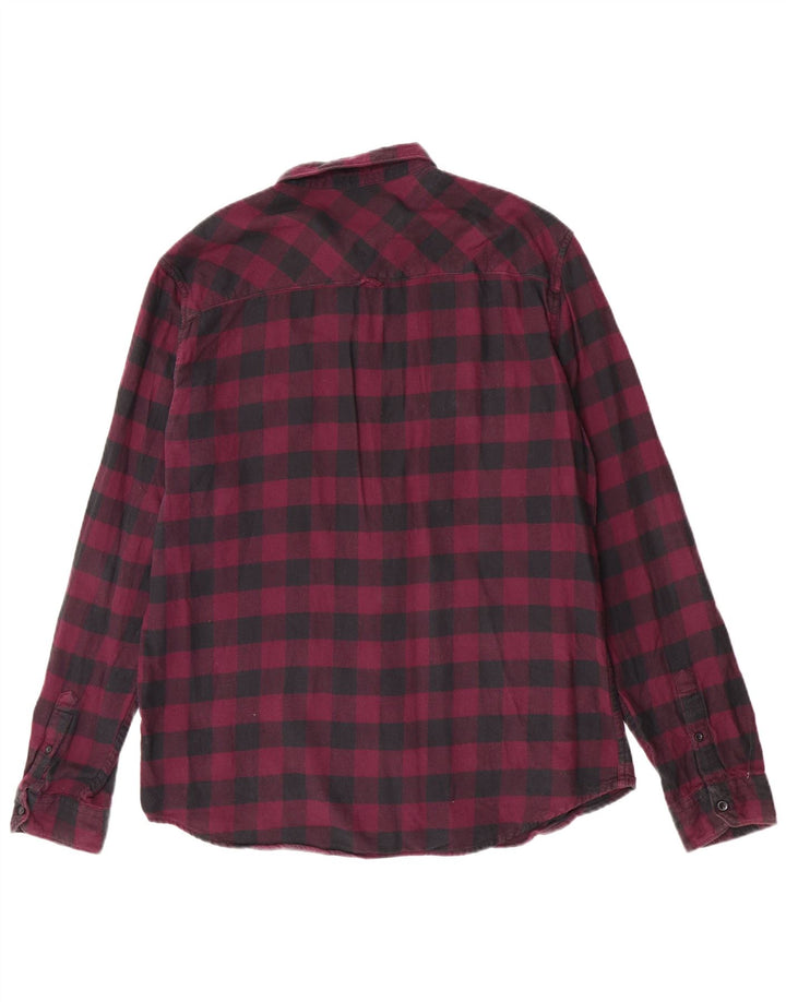 Billabong Herre Flannel Shirt XL Maroon Gingham Cotton
