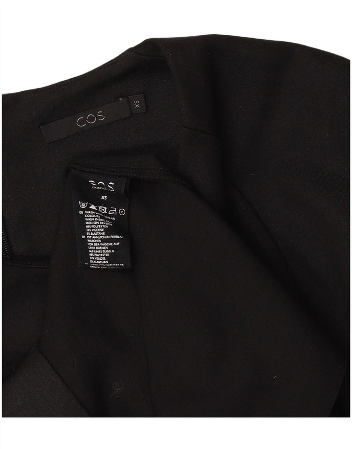 Cos Dame Langærmet Skede Kjole UK 6 XS Sort Polyester