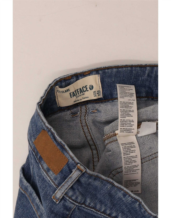 Fat Face Dame Fly Flared Jeans UK 12 Medium W30 L31 Blå Bomuld