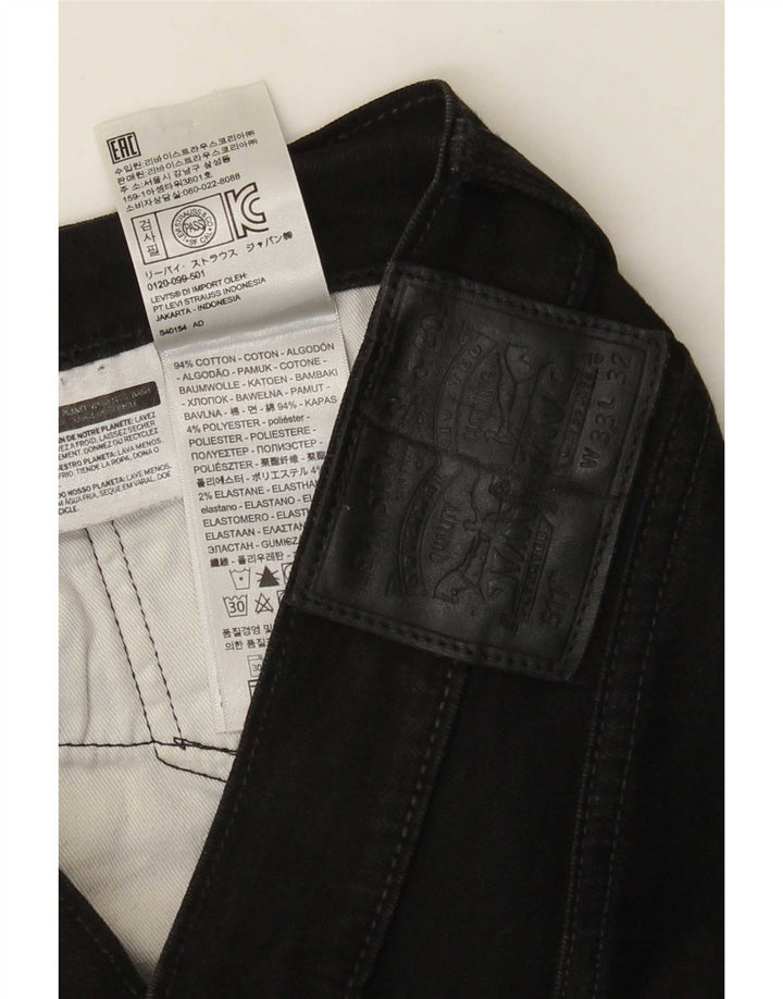 Levi's Slim Jeans til mænd W33 L28 sort bomuld
