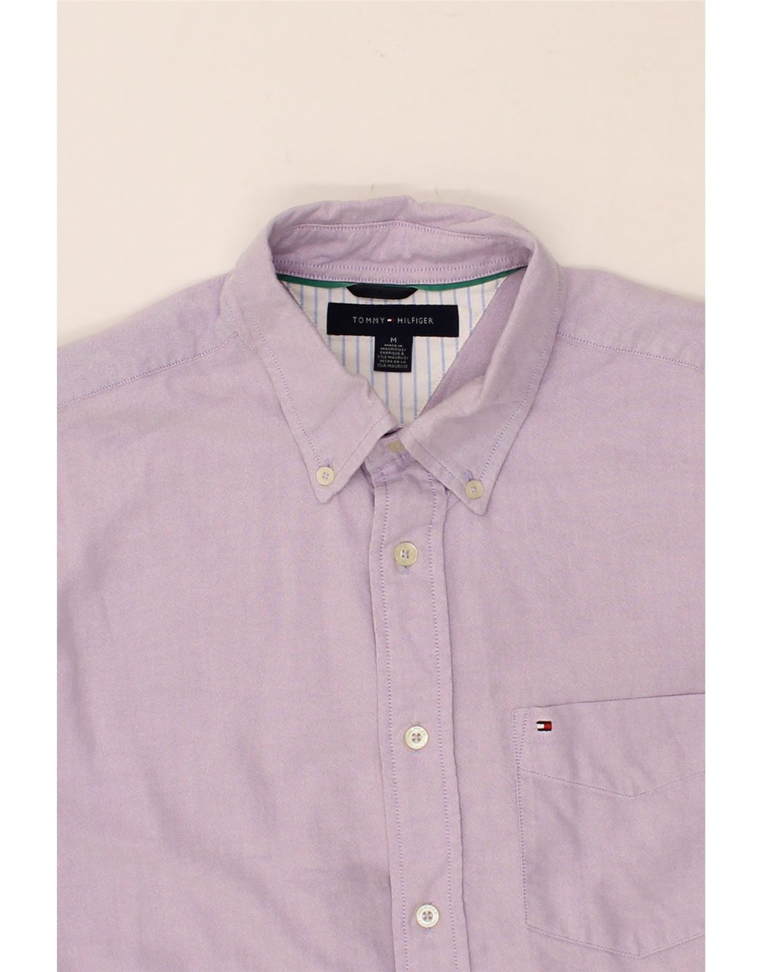 TOMMY HILFIGER Mens Shirt Medium Pink Cotton Vintage Tommy Hilfiger and Second-Hand Tommy Hilfiger from Messina Hembry 