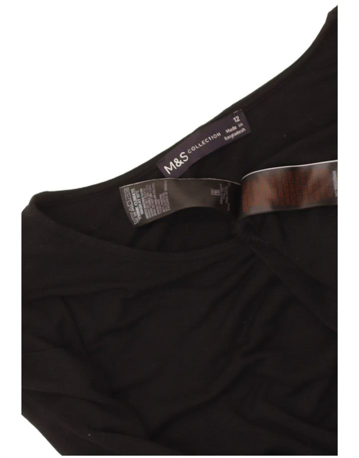 Marks & Spencer T-shirtkjole til kvinder UK 12 Medium Black Viscose
