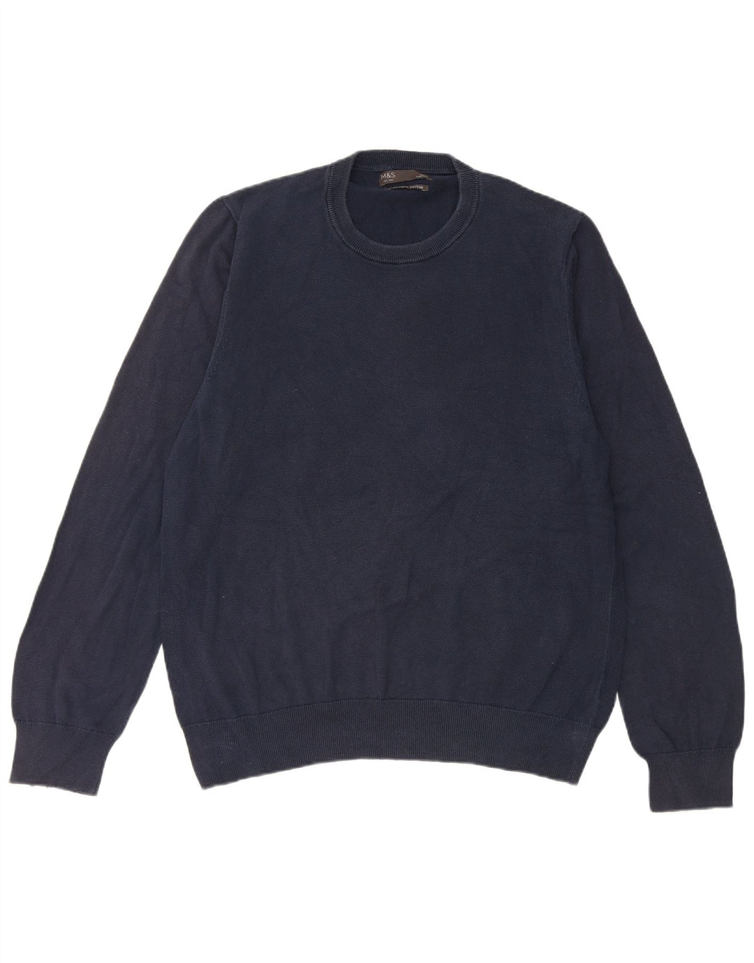 Marks & Spencer Herre sweater med rund hals, stor marineblå bomuld
