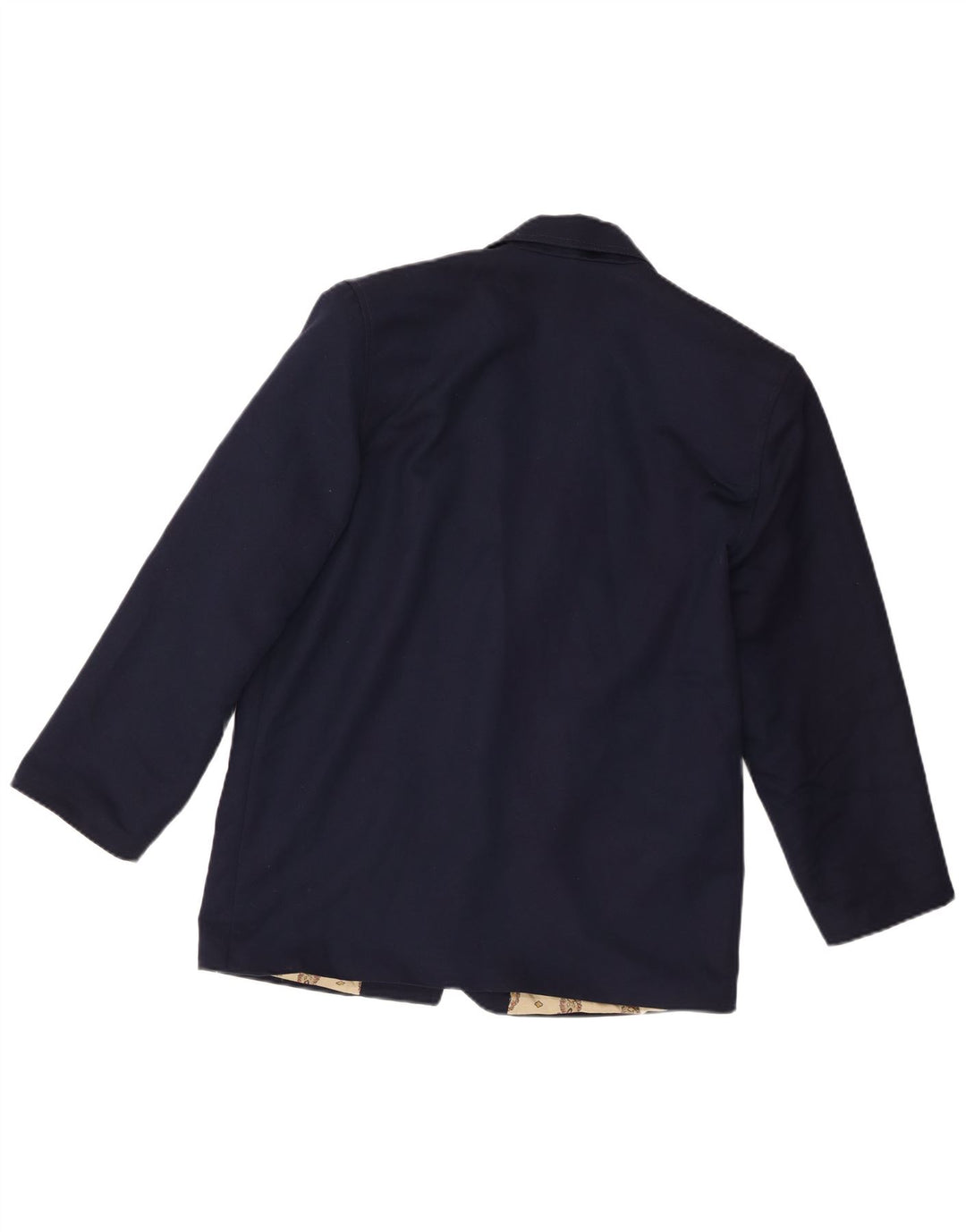 Vintage Dame 1 Knap Blazer Jacket UK 14 Medium Navy Blue Polyester