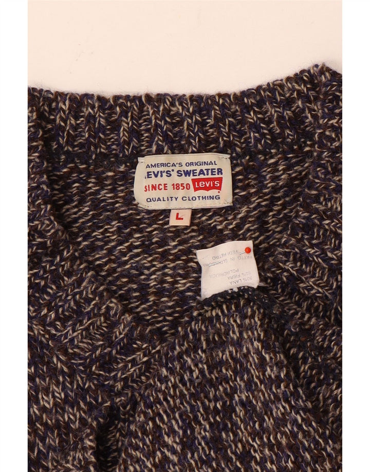 Levi's Herre V-hals sweater Stor grå farveblok polyakryl