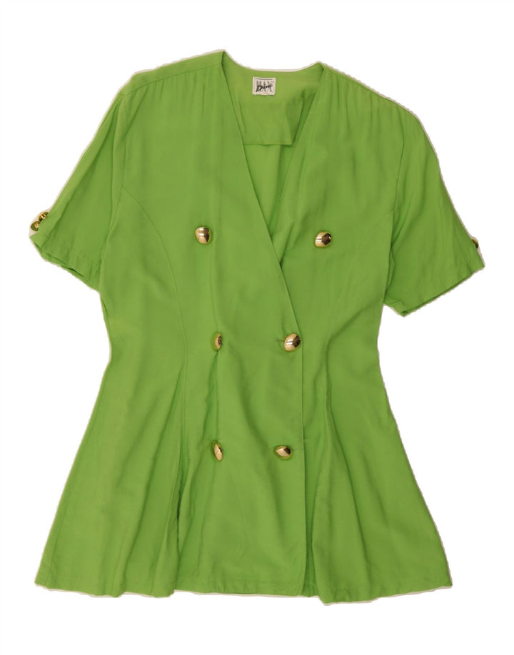 MAX DINE Womens Short Sleeve Shirt Dress UK 14 Medium Green Vintage Max Dine and Second-Hand Max Dine from Messina Hembry 