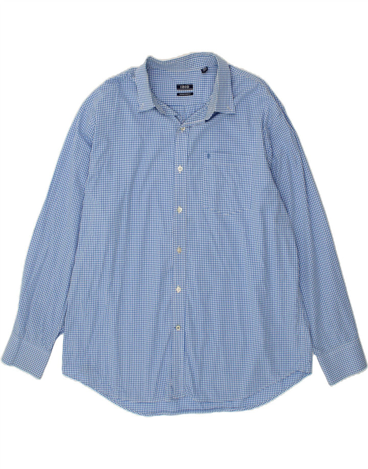 IZOD Mens Big & Tall Shirt XL Blue Gingham Cotton Vintage Izod and Second-Hand Izod from Messina Hembry 
